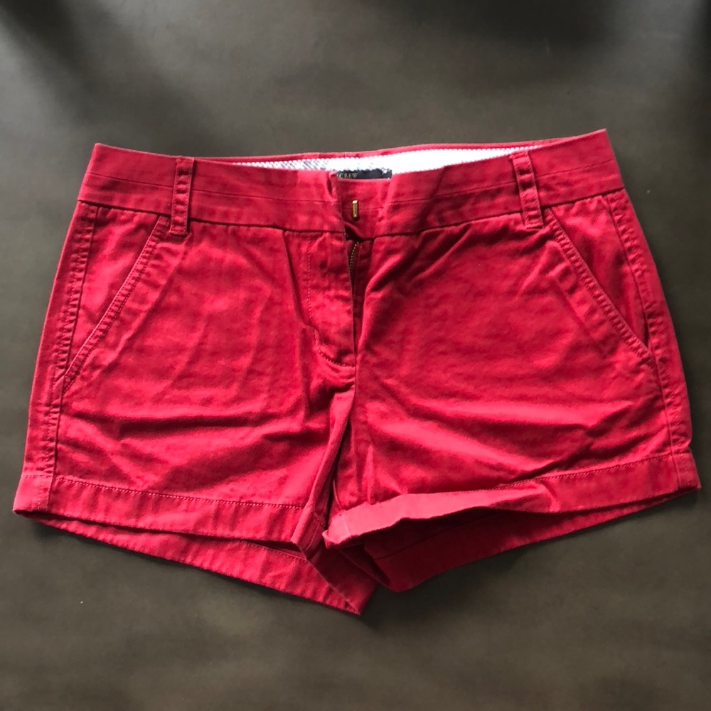 J crew chino shorts - red, like new, size 6